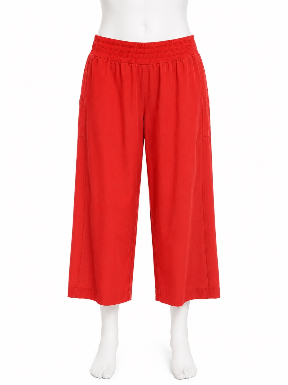 Lululemon Stretch Woven High Rise Wide Leg Cropped Pants Red Orange Size 8